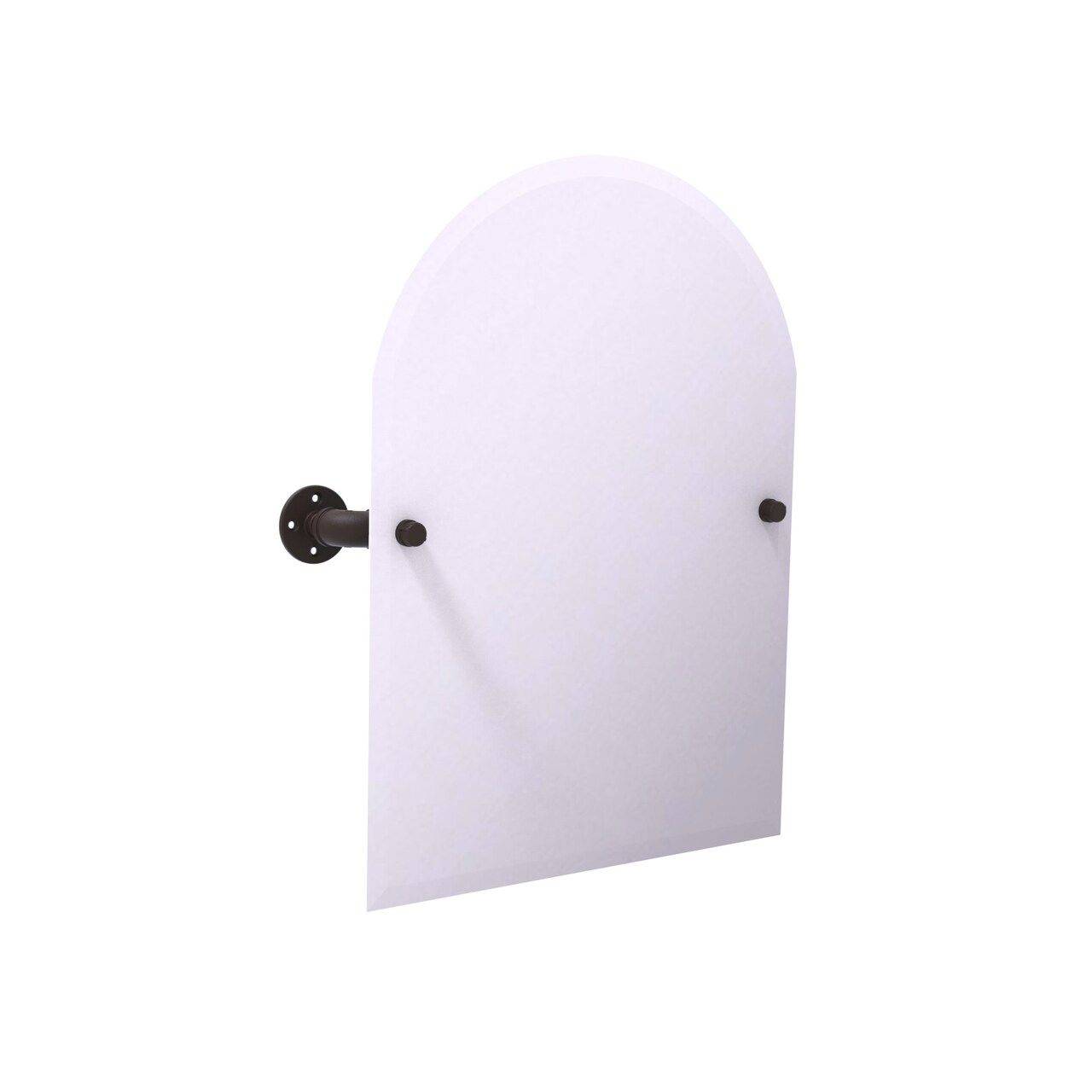 Pipeline Collection Frameless Arched Top Wall Mounted Tilt Mirror - Matte Black
